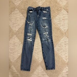 American Eagle Outfitters Ripped Blue Skinny Jeans
